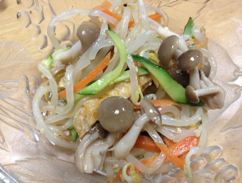 きのこともやしの簡単ナムル