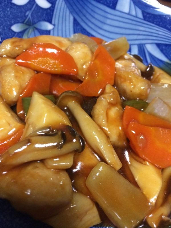 たっぷりきのこの酢鶏♪