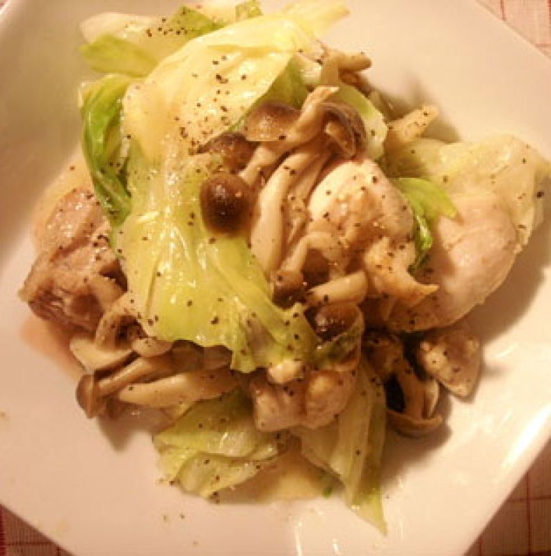 鶏としめじのマヨネーズペッパー