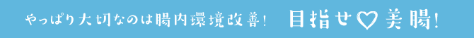 やっぱり大切なのは腸内環境改善!目指せ 美腸!
