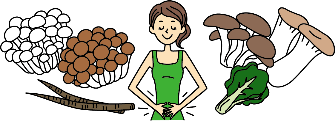 腸ケアに効果的なきのこの栄養「食物繊維」をご紹介！