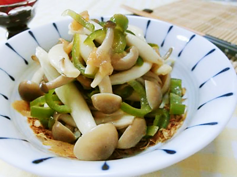 室町時代からの調味料風☆シメジとピーマンの煎り酒風味