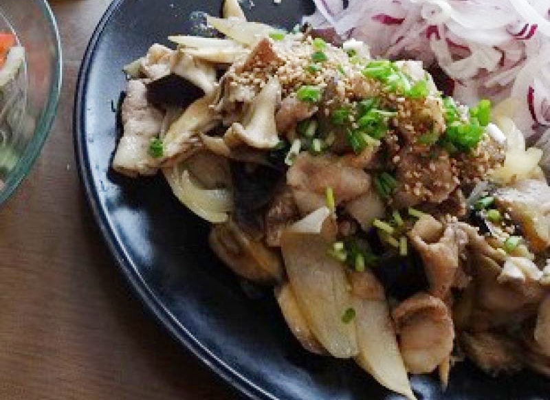 エリンギとW新玉ねぎのさっと炒め