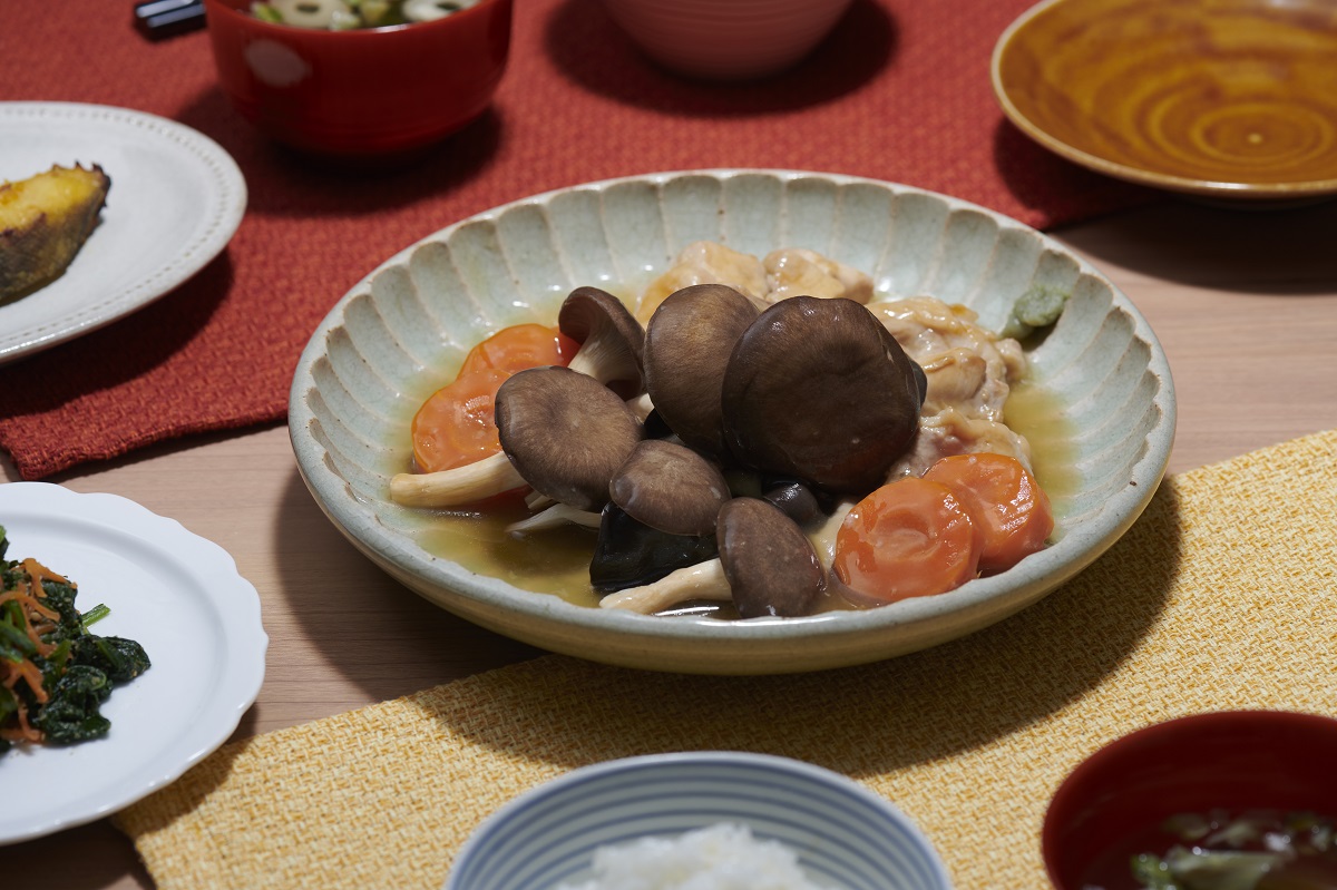 霜降りひらたけと鶏肉のとろーり煮