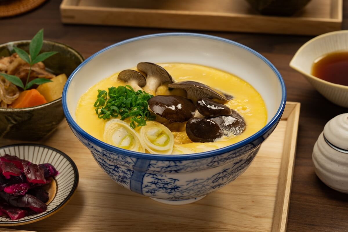 霜降りひらたけの茶碗蒸し雑炊