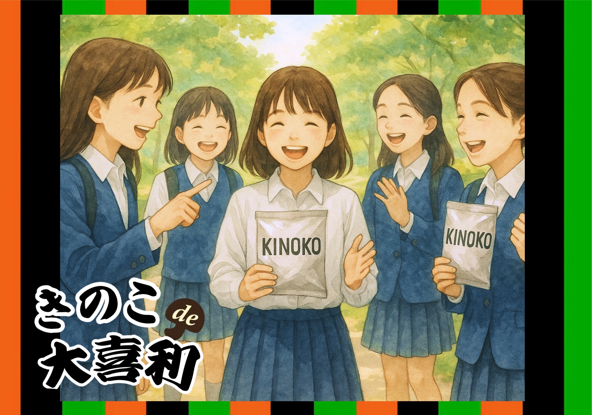 「女子高生に話題のきのこのお菓子。どんなお菓子？」ひとこと募集中♪