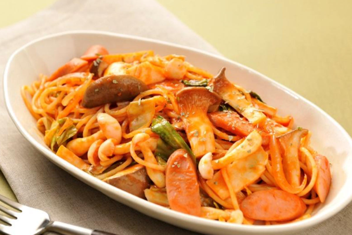 きのこと野菜のナポリタン