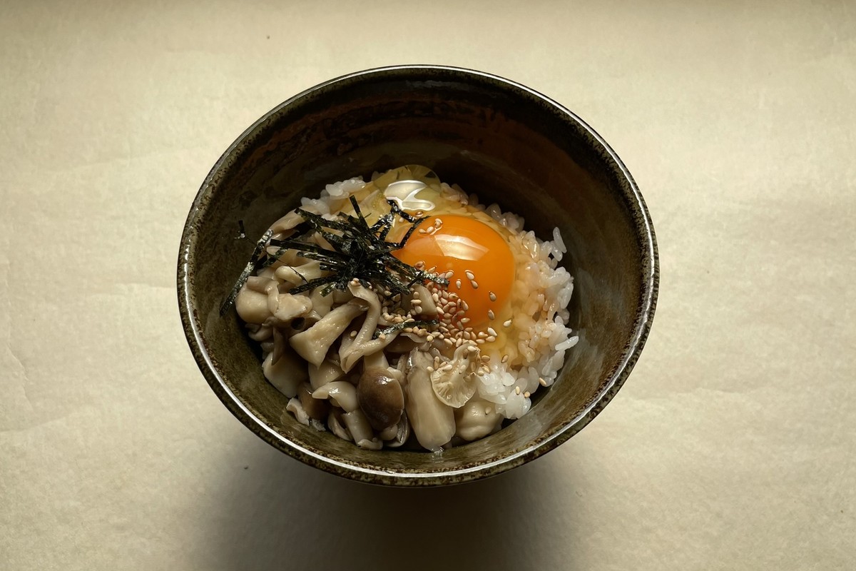 美味しいきのこ卵がけごはん
