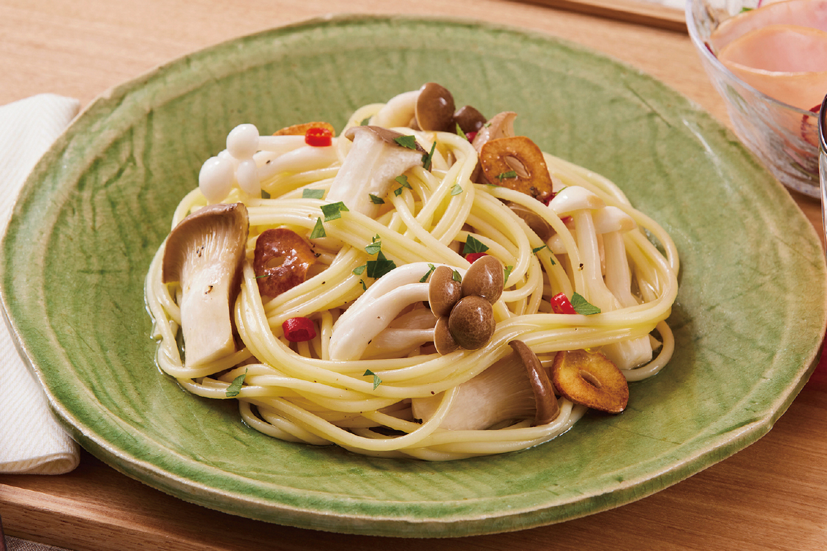 きのこのうま味たっぷりペペロンチーノ【2024/8/26】