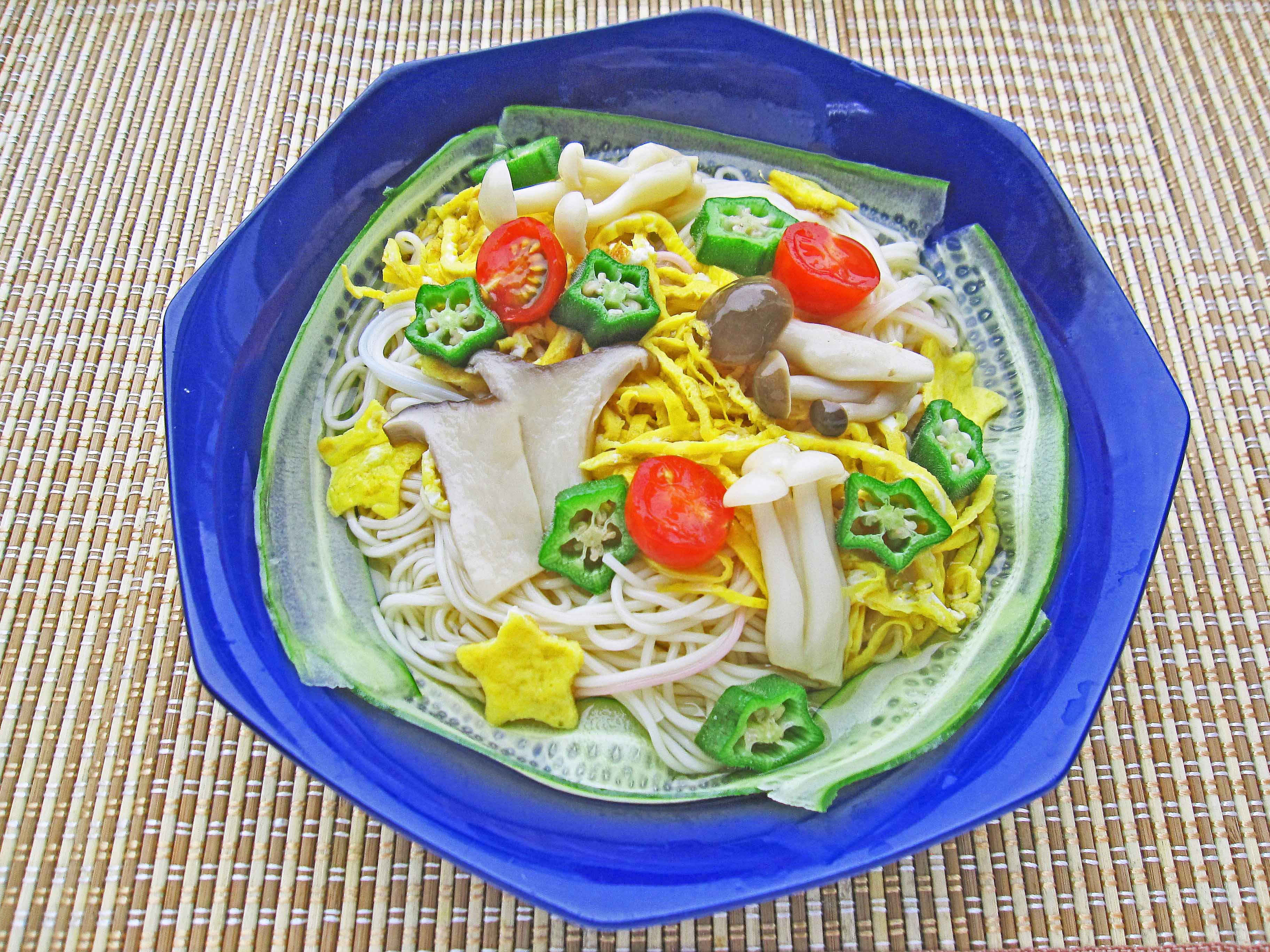 きのことオクラの七夕そうめん(2025/5/21)