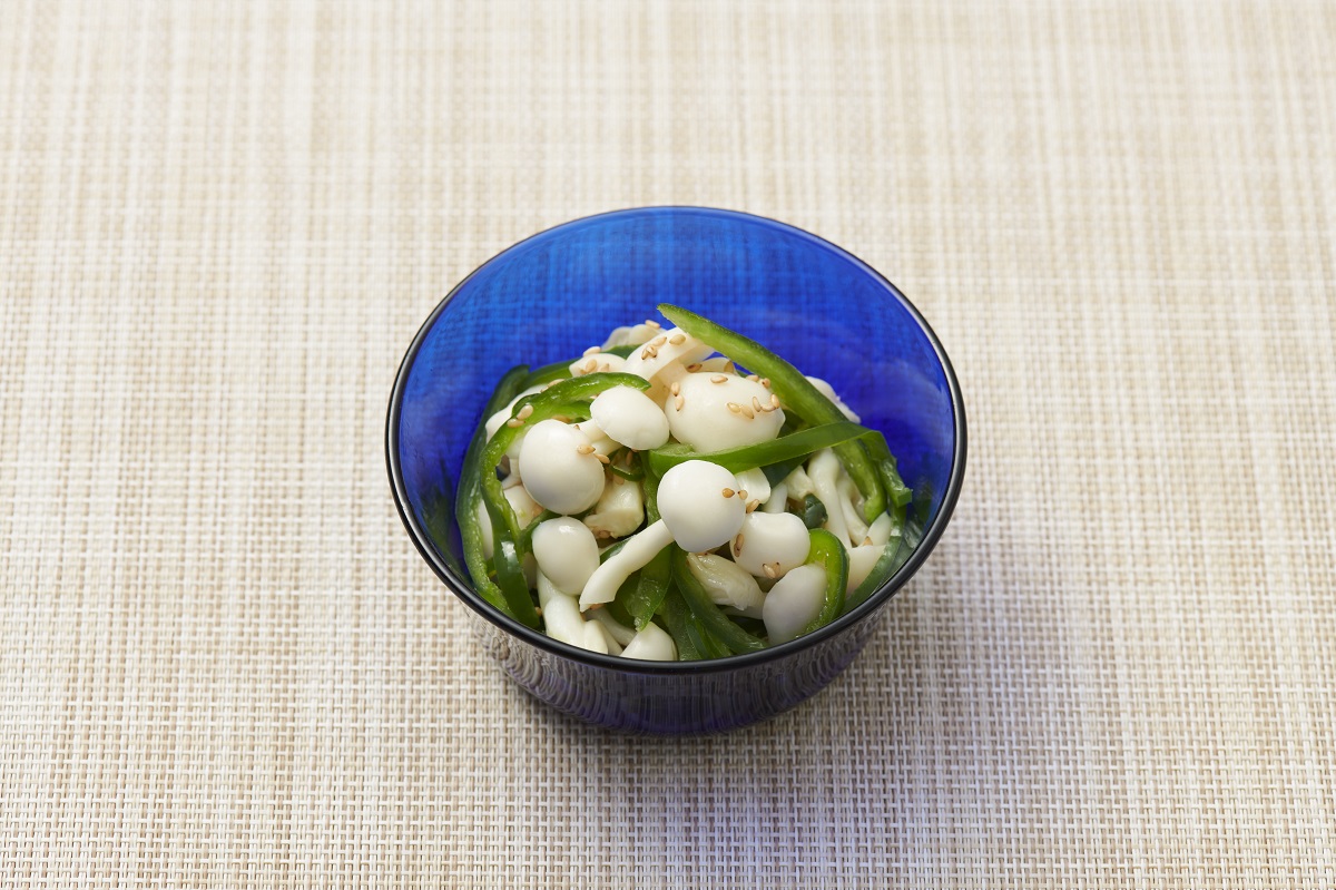 副菜・おつまみに！ブナピーとピーマンのナムル風