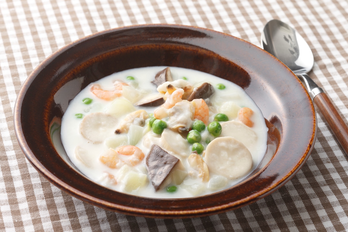 きのこ入り♪朝のクラムチャウダー（2025.12.10)