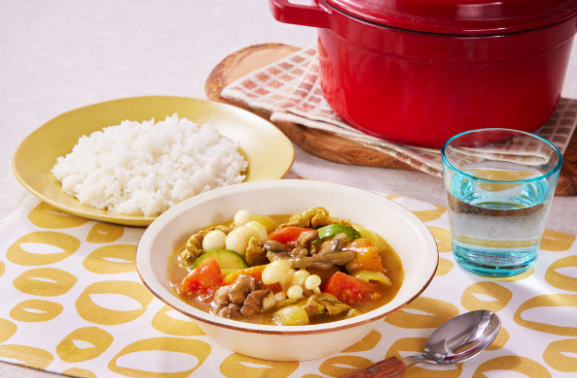 きのこと夏野菜のスープカレー