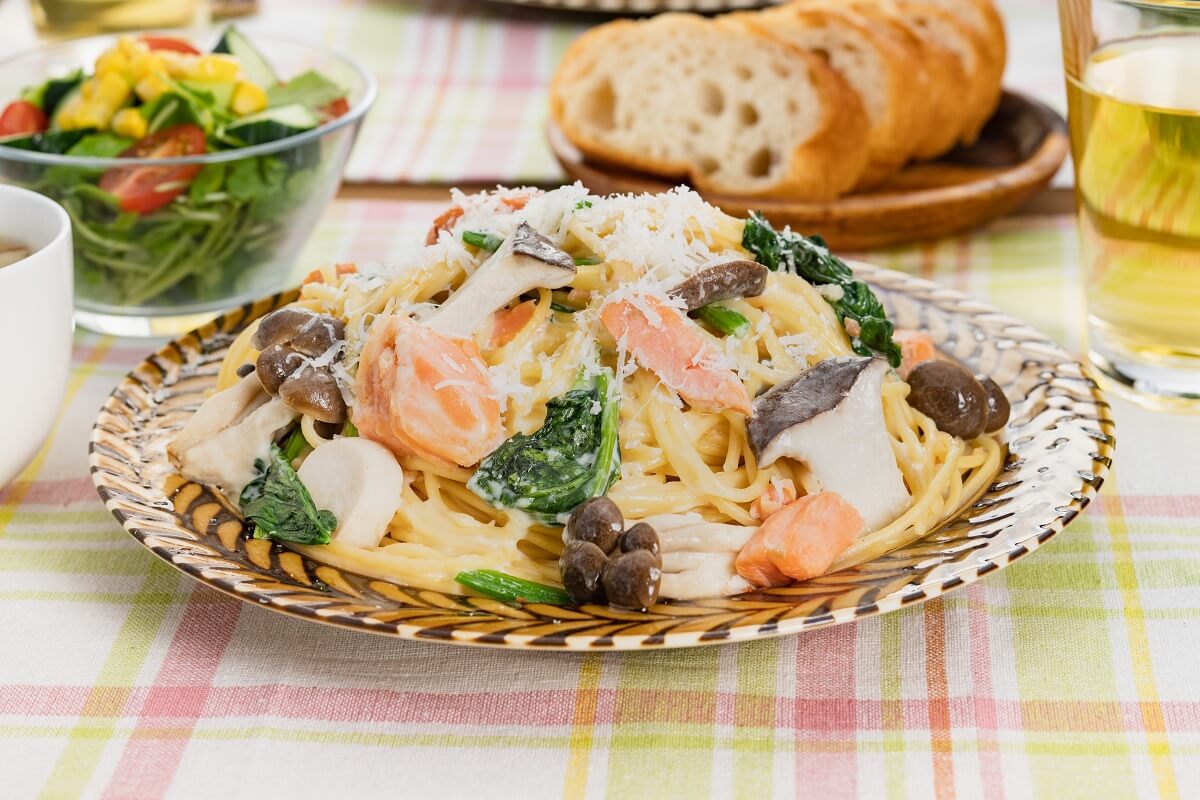 きのこと鮭のクリームパスタ（2026.9.9)