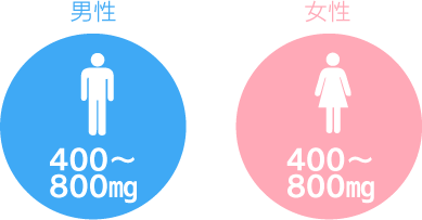 男性400~800mg 女性400~800mg