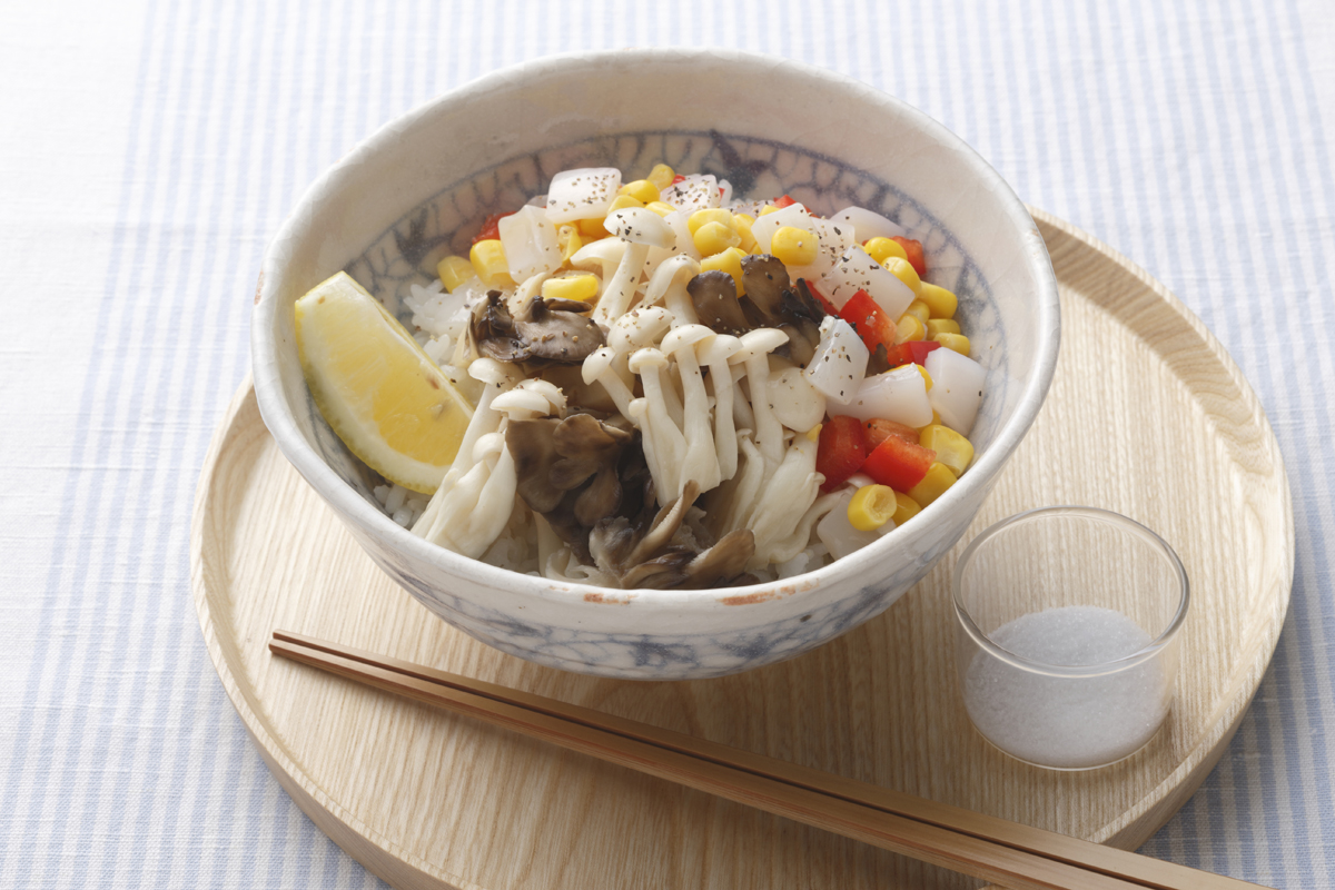 混ぜるだけ!さっぱりきのこ丼