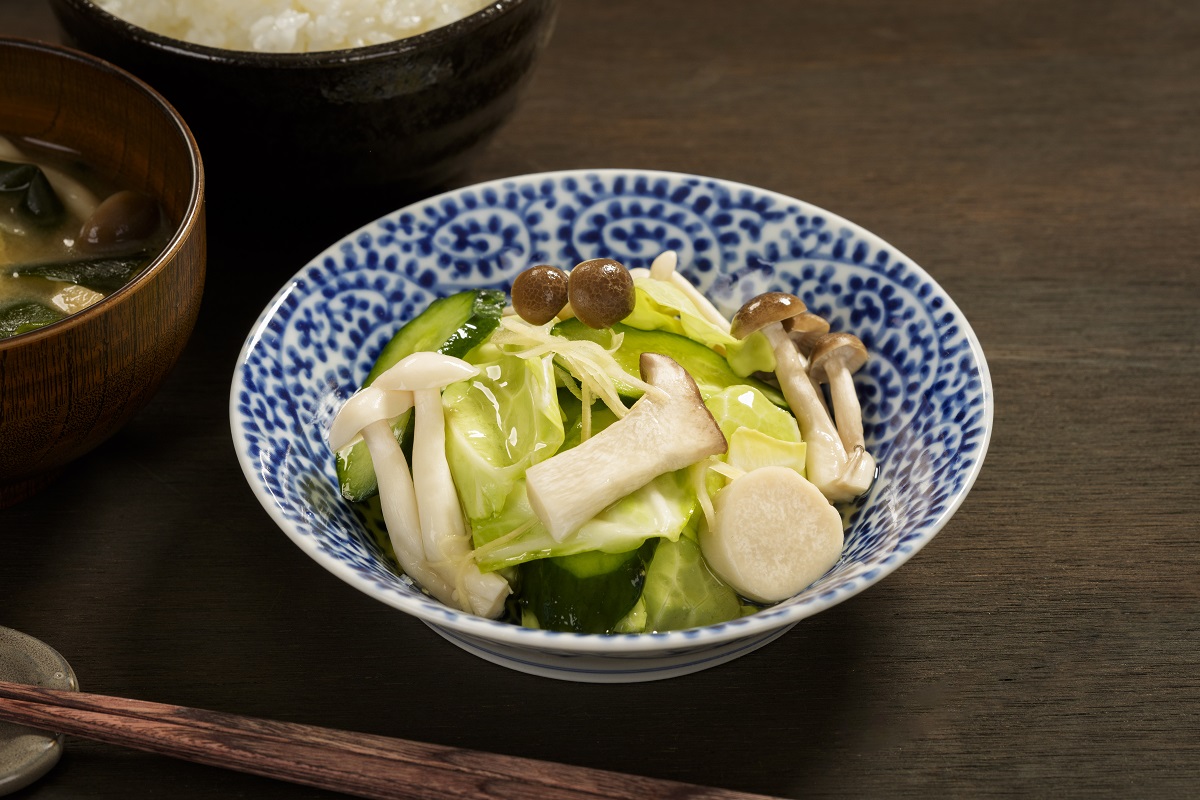 きのことキャベツの浅漬け