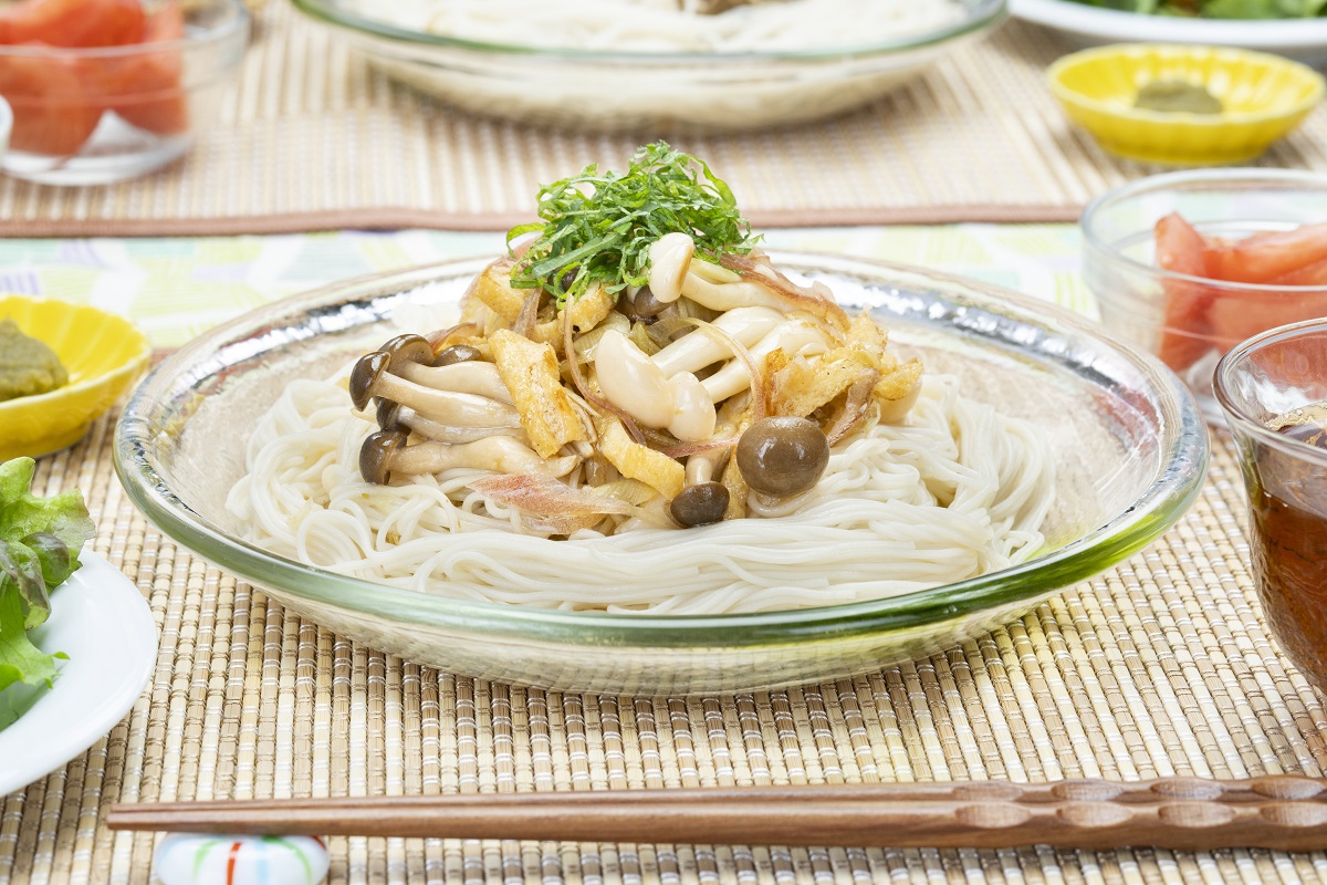 きのこの香味そうめん