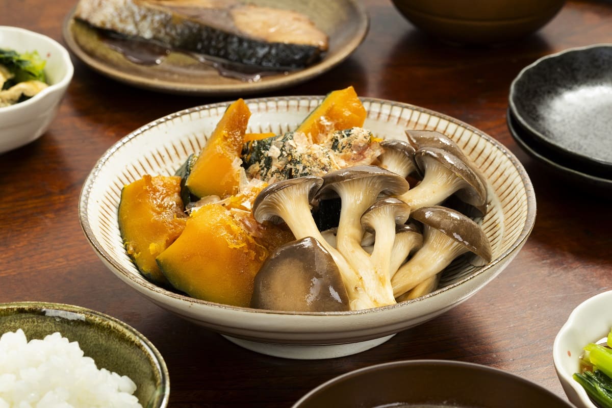 霜降りひらたけとかぼちゃの土佐煮