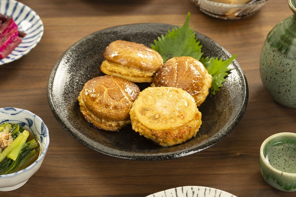 生どんことれんこんのはさみ焼き