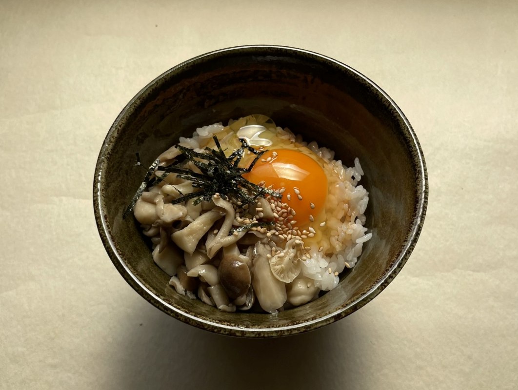 美味しいきのこ卵がけごはん