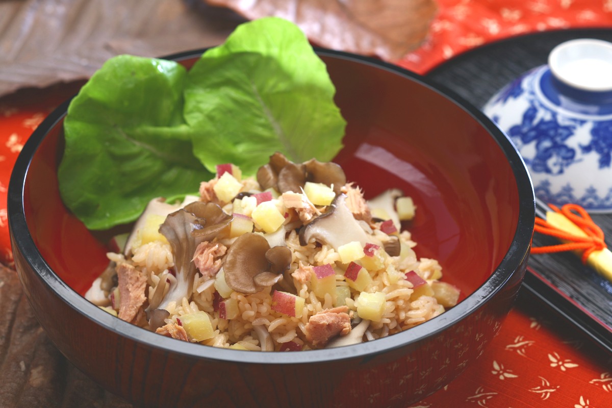 きのことさつまいもの炊き込みご飯