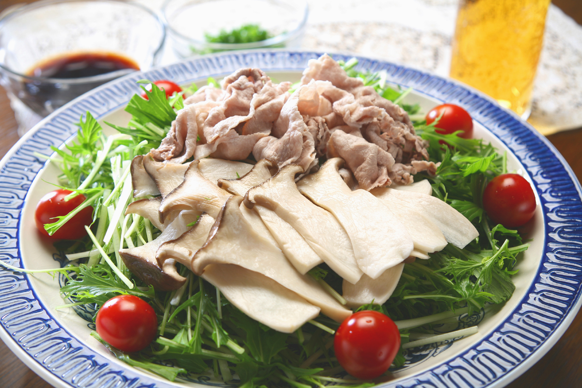 エリンギと豚肉の冷しゃぶ
