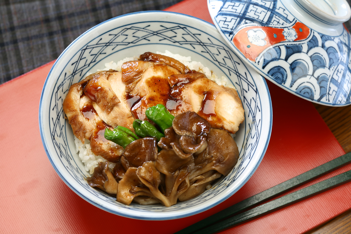 マイタケの鶏照り丼