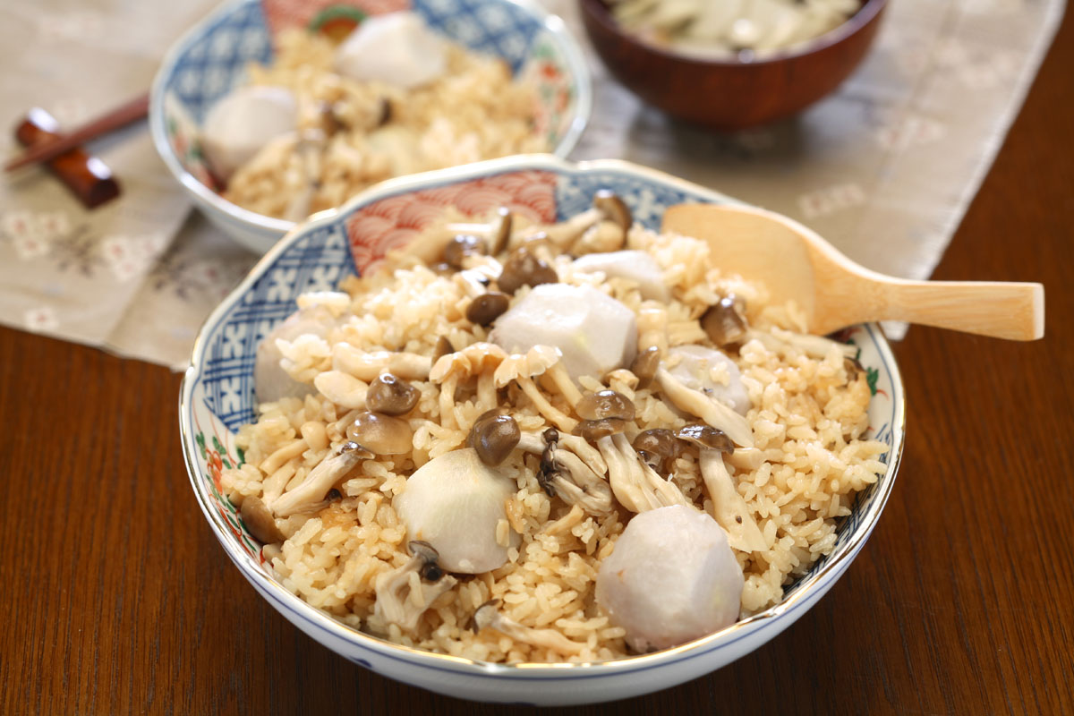 きのこと里芋の炊き込みご飯