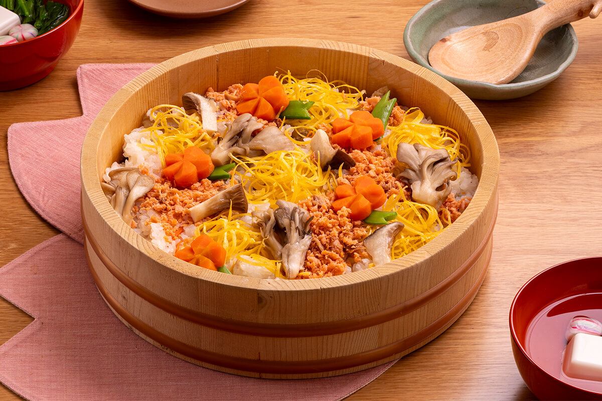 甘辛きのこの春ちらし