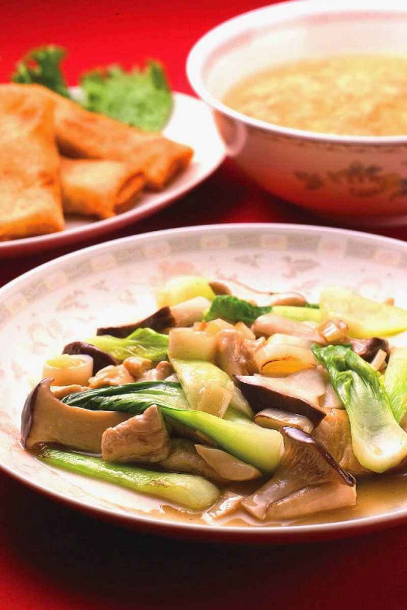 エリンギとチンゲン菜の中華炒め