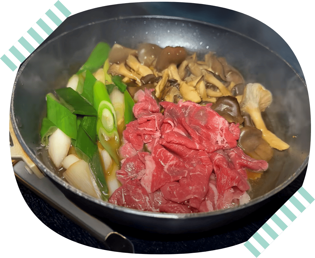 霜降りひらたけのすき焼き風