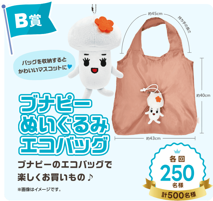 B賞 ブナピーエコバッグ 各回250名様 計500名様