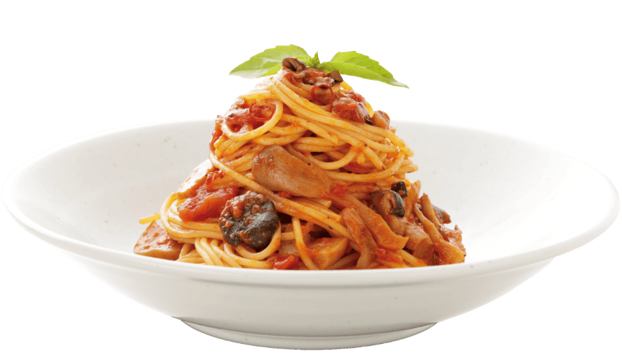 3種きのこのちょっぴり辛い完熟トマトソース