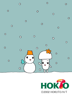 ブナピーと雪だるま