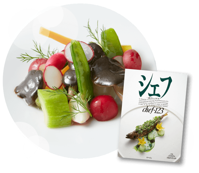霜降りひらたけのマリネと夏野菜のサラダ