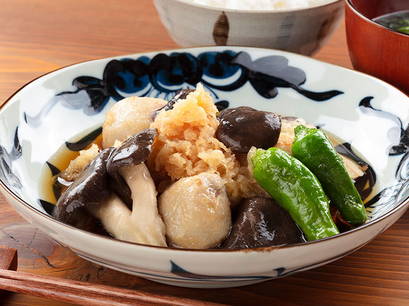 霜降りひらたけと里芋のおろし煮