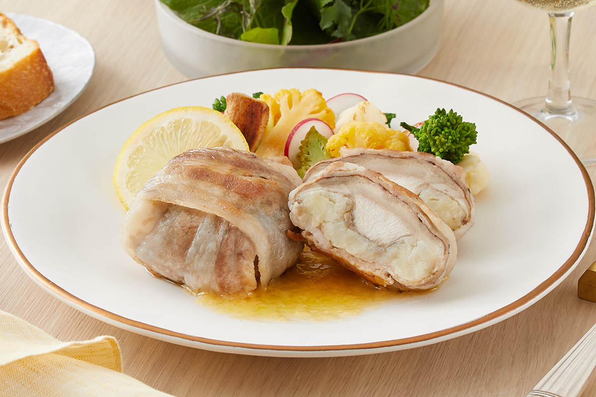 生どんこの豚肉包み焼き~バターソース~