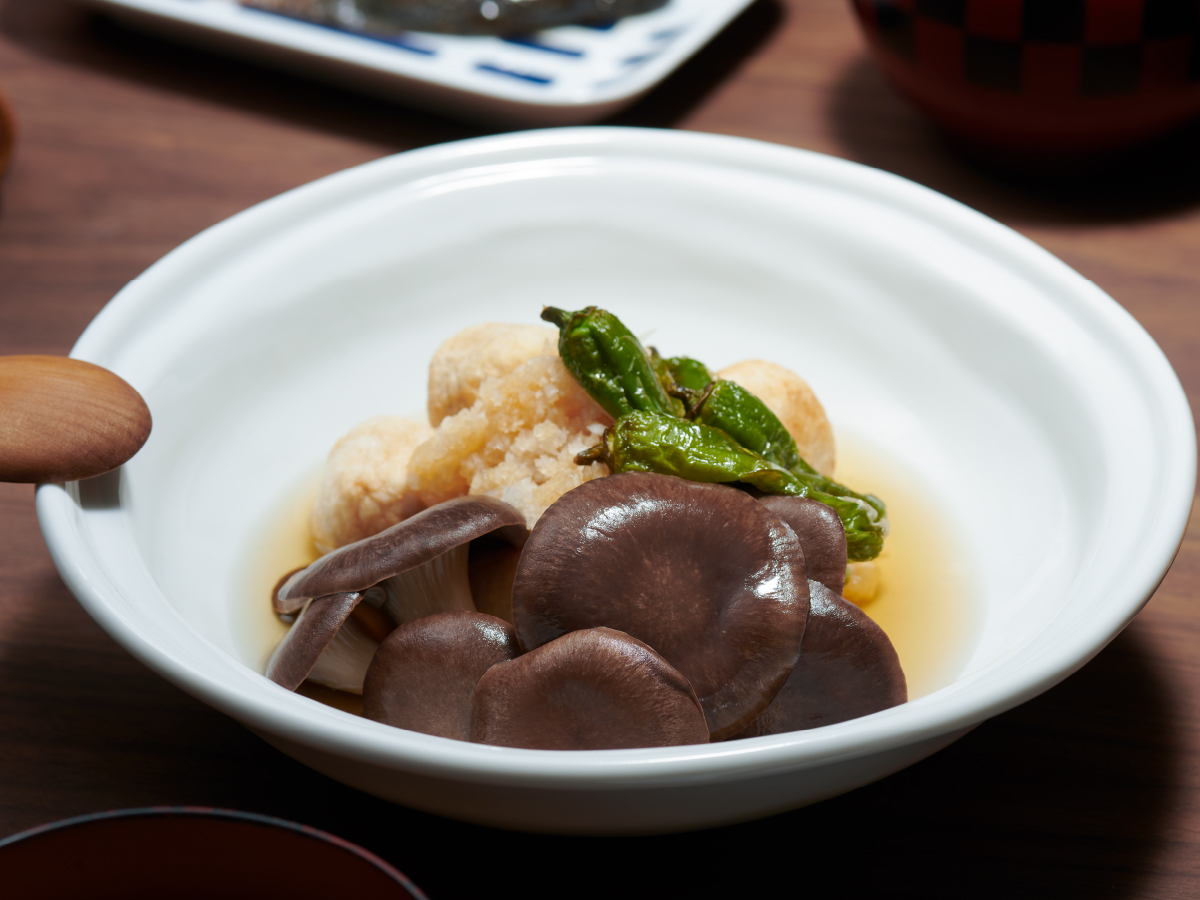 霜降りひらたけと里芋のおろし煮