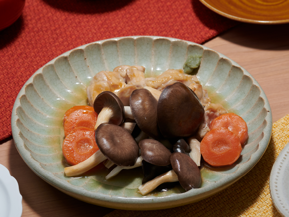 霜降りひらたけと鶏肉のとろーり煮