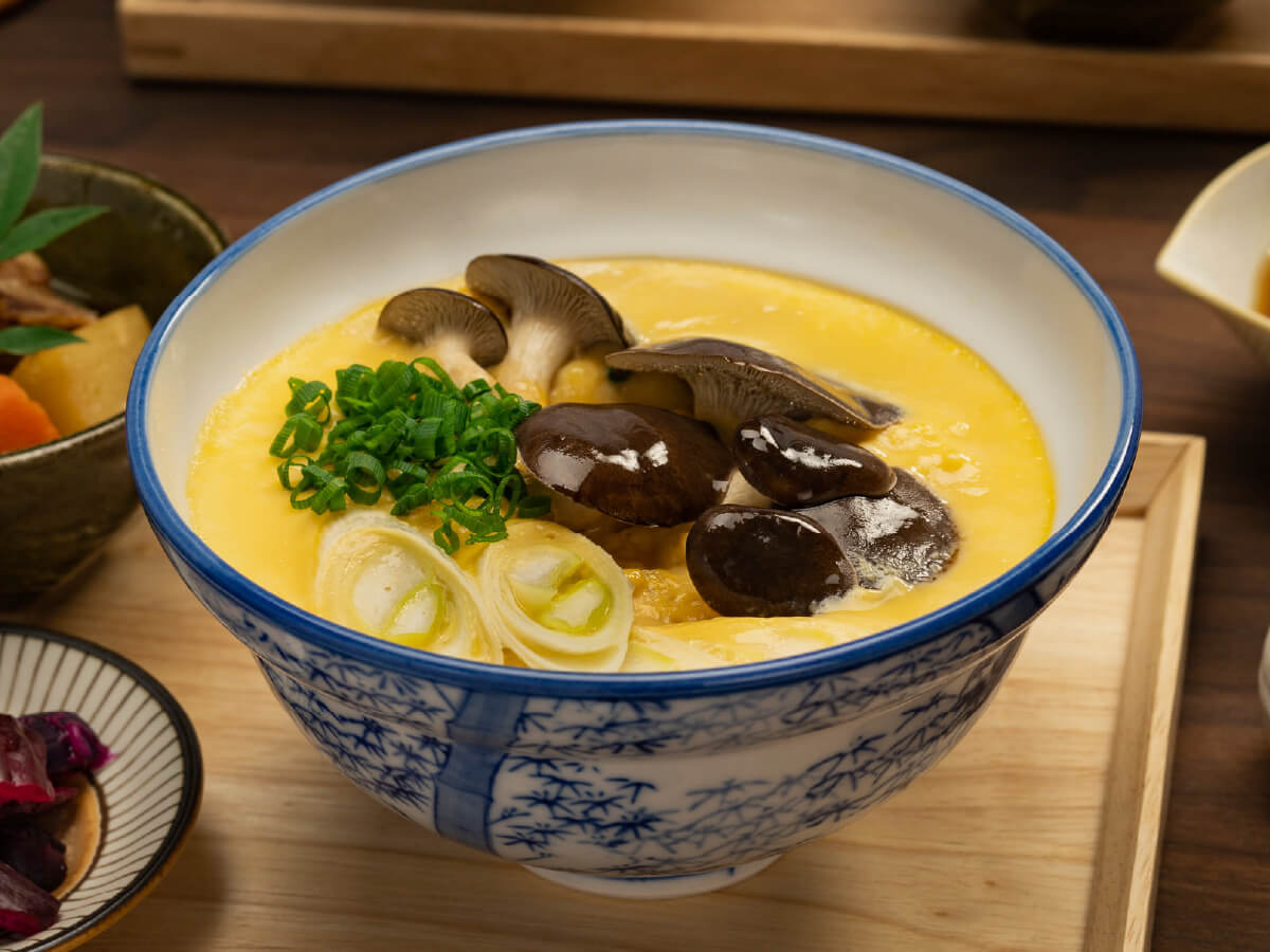 霜降りひらたけの茶碗蒸し雑炊