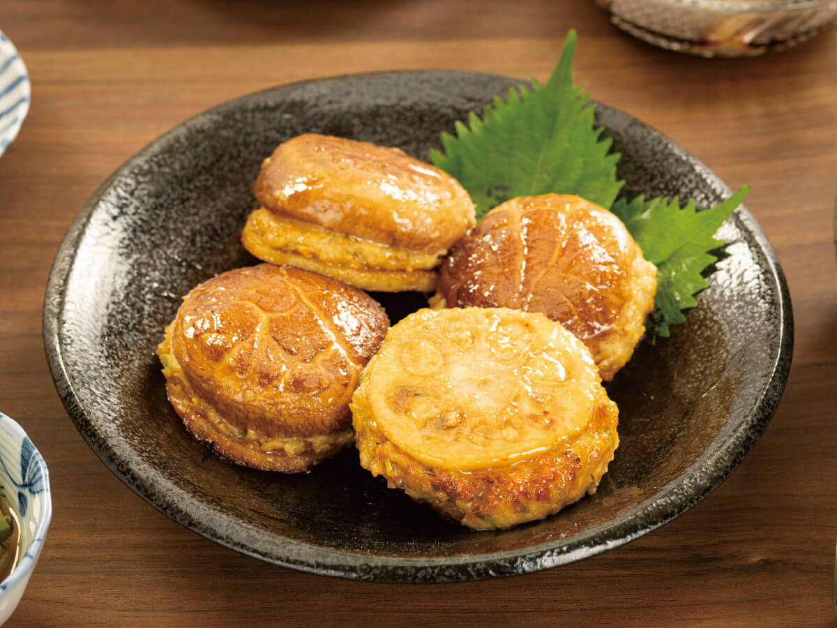 生どんことれんこんのはさみ焼き