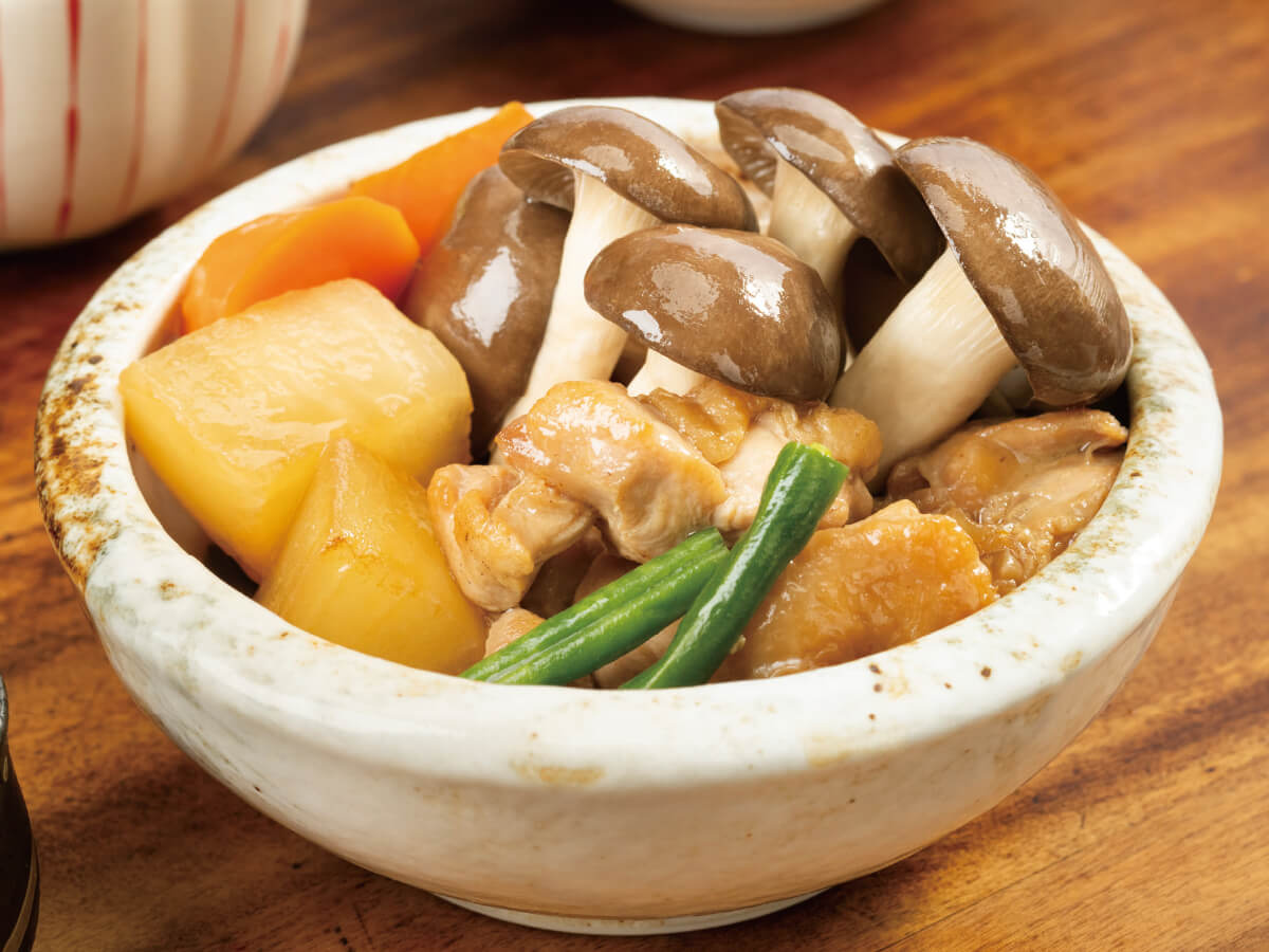 霜降りひらたけと鶏大根の煮物