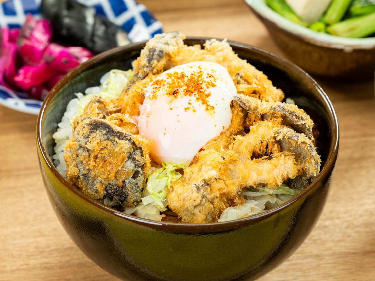 霜降りひらたけのとろ玉丼