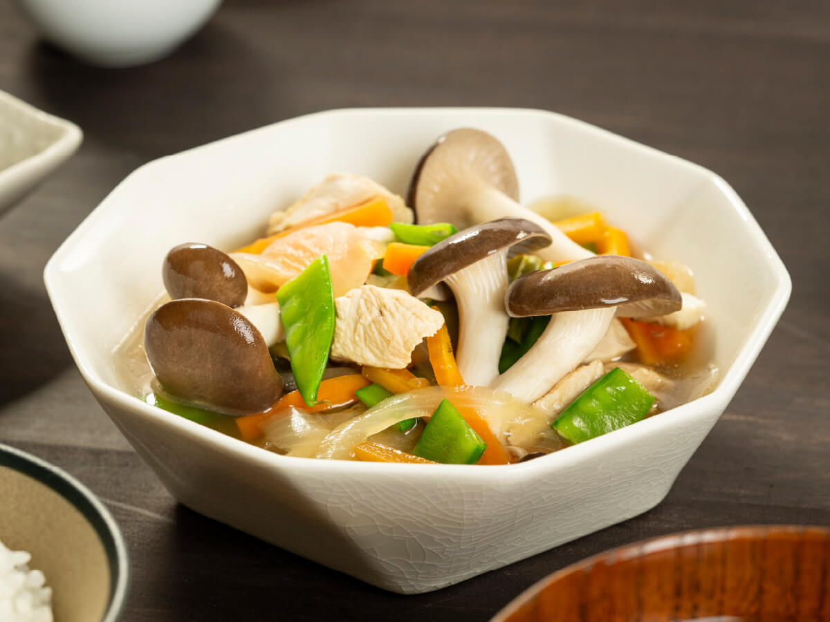霜降りひらたけの彩り野菜のうま煮