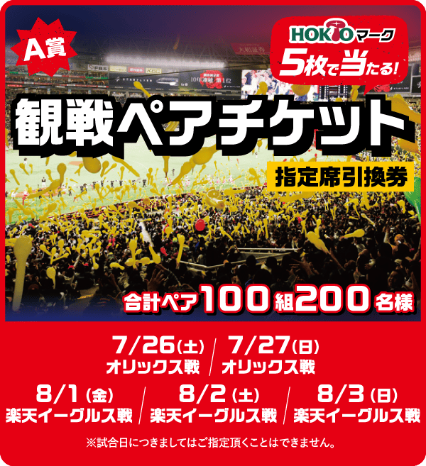 観戦ペアチケット