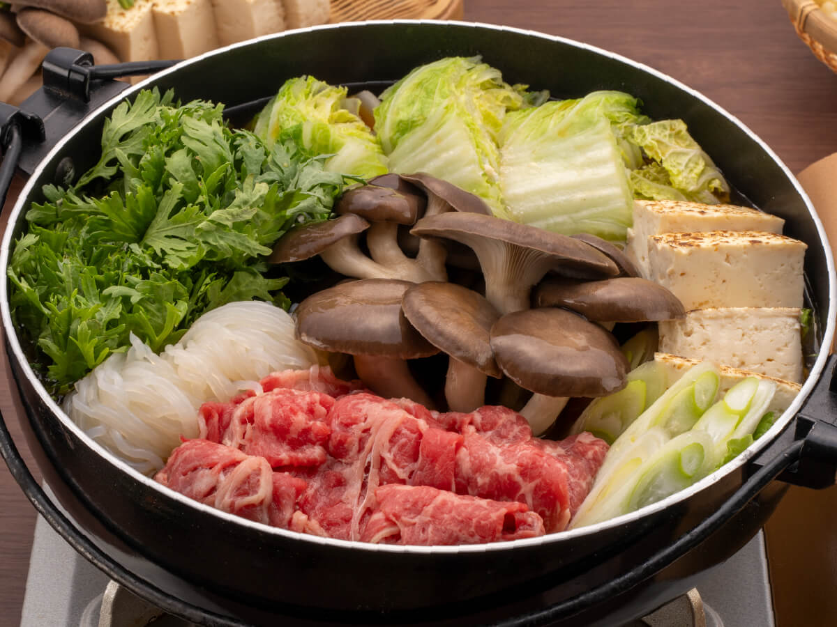 霜降りひらたけのすき焼き