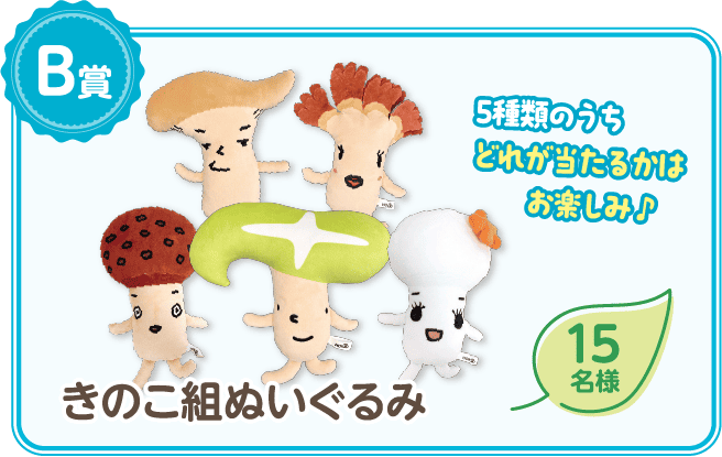 きのこ組ぬいぐるみ